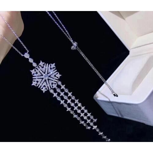 925 sterling silver with cubic zircon snowflake pendant fine women jewelry free shipping high quality
