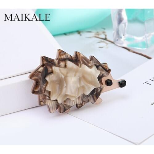 MAIKALE Fashion Handmade Acrylic Ainimal Brooches for Women Men Acetate Resin Cute Hedgehog Pig Brooch Pins Bag Accessories Gift