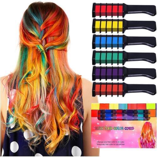 Temporary Hair Color Chalk Combs Kit Girls Party Cosplay Halloween Hair Salon Dyeing NIN668
