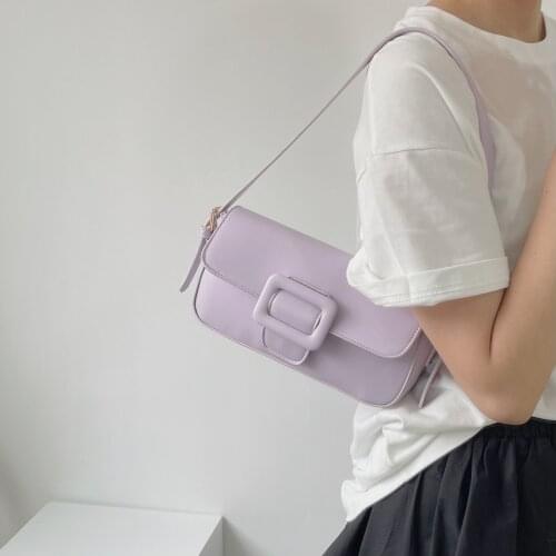 Fashion Design Womens Underarm Bag Retro Solid Color Ladies Armpit Shoulder Bags Female PU Leather Elegant Purse Handbags Bolso