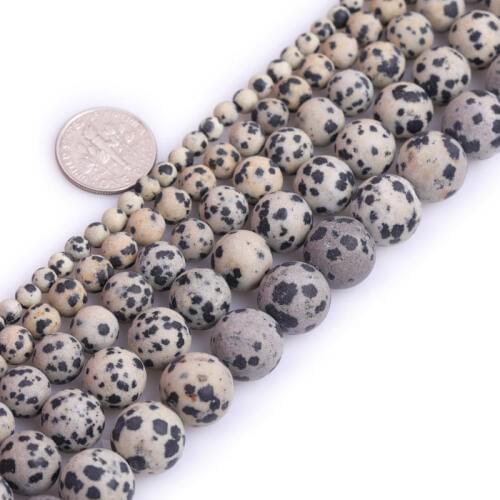 Natural Round Dalmatian Jasperss Stone Beads For Jewelry Making strand 15 inch DIY fashion Loose Bead