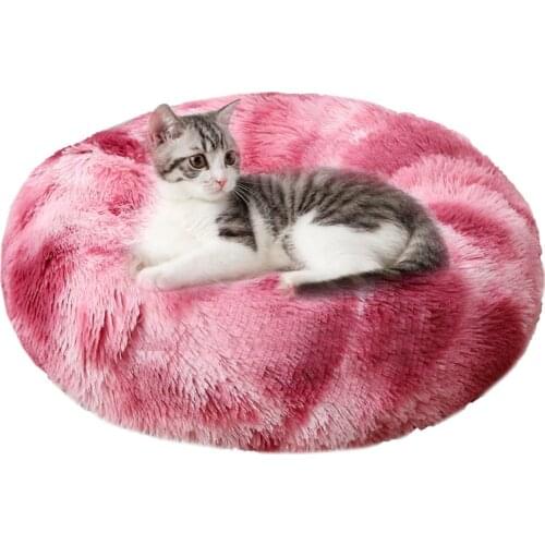 40cm Cat Bed Plush Soft Round Pet Bed House Pet Cat anti-stress Cushion accessories for Cats