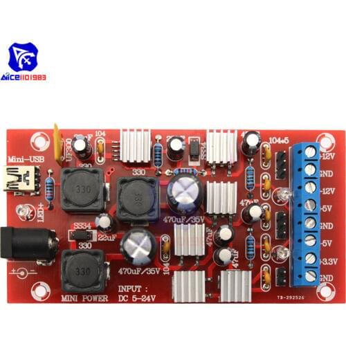 Diymore 5 -24V to ±12V ±5V 3.3V Mini USB Dual Power Supply Boost Single Turn Module Linear Regulator Power Supply DIY Kit