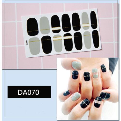 14tips Stripe Nail Stickers Fashion Trend nails Art Wraps nail Polish Ins Styles Summer stickers Adhesive Manicure Decorations