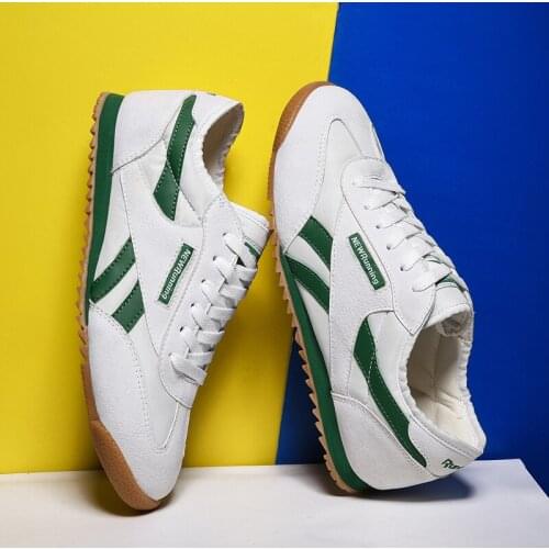 New Running Shoes Men Outdoor Sport Trainers Breathable Retro Sneakers Light Nonslip Gneuine Leather Casual Shoes Athletic Shoes