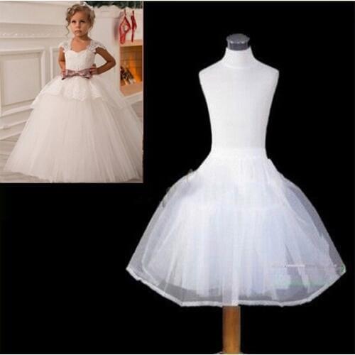 New Children Petticoats Wedding Bride Accessories Little Girls Crinoline White Kid Long Flower Girl Formal Dress Underskirt