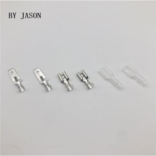 200PCS/100Pairs Male/Female Spade Crimp Terminals Electrical Insulating Sleeve Wire Wrap Connector for 22-16 AWG 0.5mm2-1.5mm2