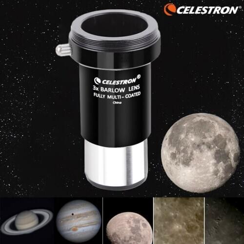 Celestron 1.25" 3X Barlow Lens Eyepiece Full Multi-coated Metal Achromatic Professional Astronomical Telescope Accessory