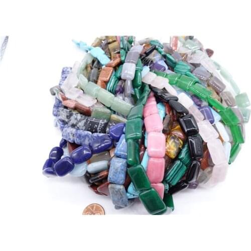 Wholesale 18*13mm Natural Semi-Precious Stone Rectangle Beads Strand DIY Jewelry Bead Necklace Multicolor
