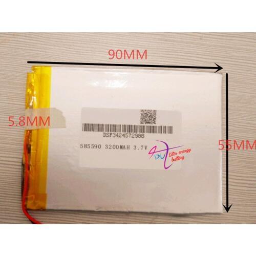 Tablet battery 3.7 V tablet battery 605590 065590 585590 3200 mah MP4 GPS electronic books
