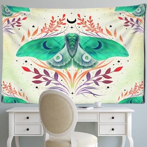 Simple Psychedelic Butterfly Tapestry Wall Hanging Colorful Sun And Moon Bohemian Hippie Living Room Home Decor