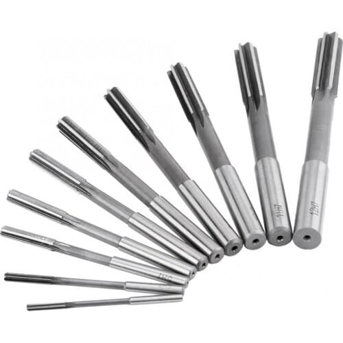 10Pcs HSS H7 Straight Flute Reamer Machine Cutter 3/4/5/6/7/8/9/10/11/12mm Milling Reamer Cutter Soft Metal Plastic Reaming Tool