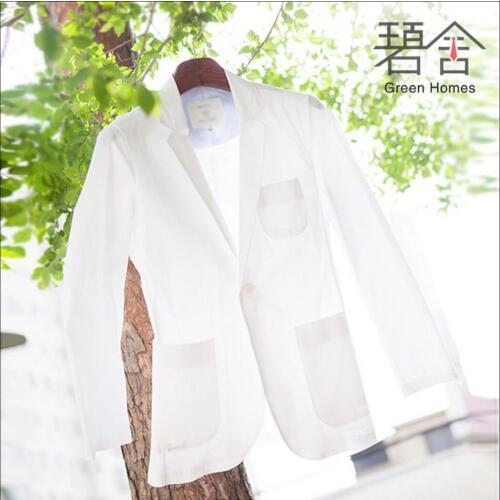 S-3xl 2020 Summer Fashion New Mens Single Suit Cotton Linen Coat Tide Small Suit Thin White And Black Clothing Singer Costumes
