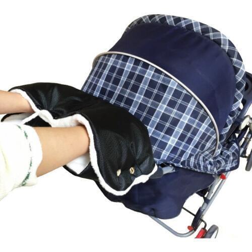 Warmer Stroller Gloves for Mummy Baby Pushchair Hand Muff Waterproof Pram Accessories Fur Fleece Hand Cover Protector Outdoor