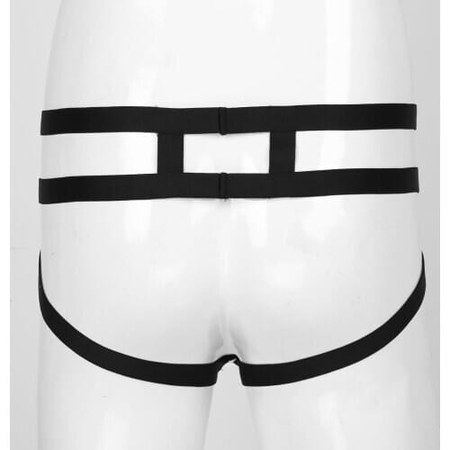 Mens Male Sexy Knickers Panties Jockstrap Pouch Sissy Underwear Underpants Faux Patent Leather Zipper Open Fetish G-String Thong