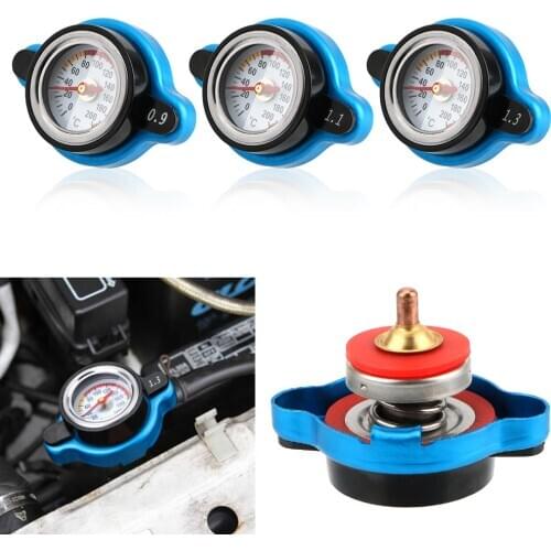 Universal Tank Cover Replacement Temperature Gauge 0.9/1.1/1.3 Pressure Balance Function Thermo Radiator Cap Water Temp Meter