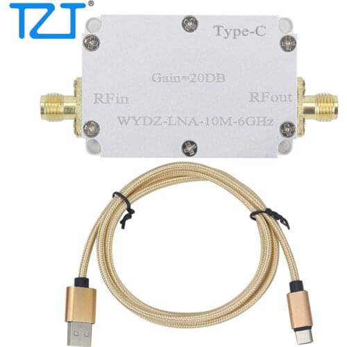 TZT 10M-6GHz Low Noise Amplifier Gain 20DB High Flatness LNA RF Signal Driving Receiver Front End