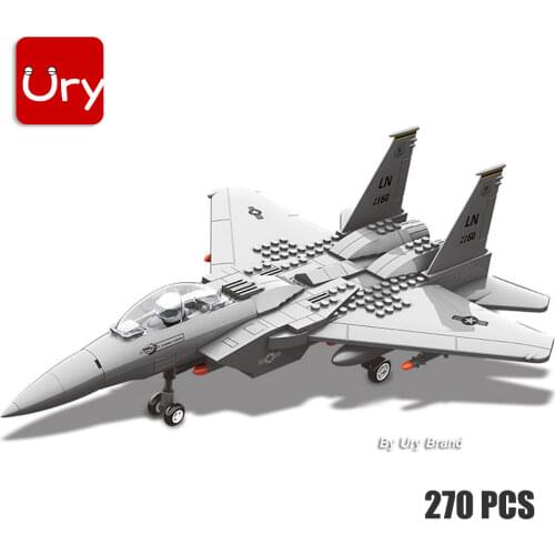 270pcs J-15 Eagle Fighter Morden Army Warcraft Military Warplane Plane WW2 JX005 Set DIY 3D Models Building Blocks Toys For Boys