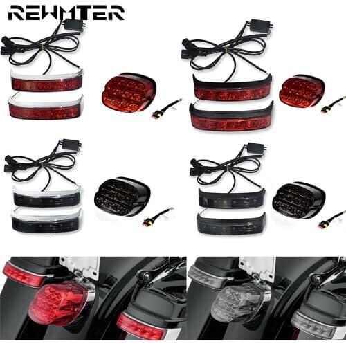 Motorcycle Saddle Bag Luggage Tail Turn Signal Light LED Brake Rear Taillight Lamp For Harley Touring Electra Street Road Glide