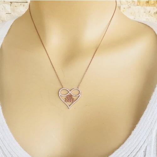 Heart Ata 925 Sterling Silver Necklace Women Girls Gift Jewelry Accessories Fashion Handmade Elegant Chain
