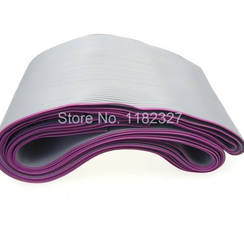 10 meters/lot) High temperature Ribbon Cable draad Regenboog 64 P lint kabel 1.0 MM pitch grey color