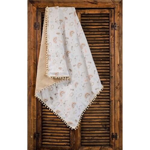 100 cotton Multi-Purpose Double-Deck Müslin Blanket/cloth/Fabric/Cover (110x110)