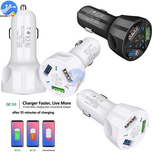 3 USB Port Quick Charge QC 3.0 Adapter Universal Fast Charger Car Adapter Portable For iPhone for Samsung for Xiaomi for Huawei