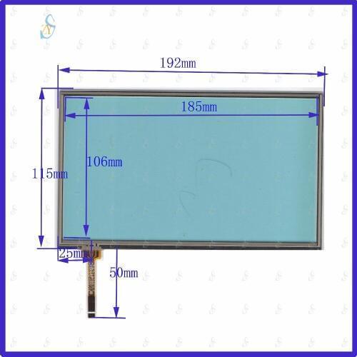 ZhiYuSun 192mm*115mm KDT-4438 8inch 4-wire resistive touch panel for Car DVD, 192*115 GPS Navigator screen glass