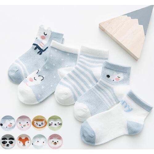 Baby Lotus 2019 New 5 Pairs/Lot Cartoon Cotton Socks Baby Boy Girl Newborn Infant Toddler Kids Warm Soft Breathable Short Socks