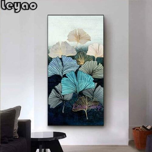 Green Golden Plant Leaf 5d diy diamond painting full,square,Ginkgo biloba diamond embroidery round,diamond mosaic,home decor