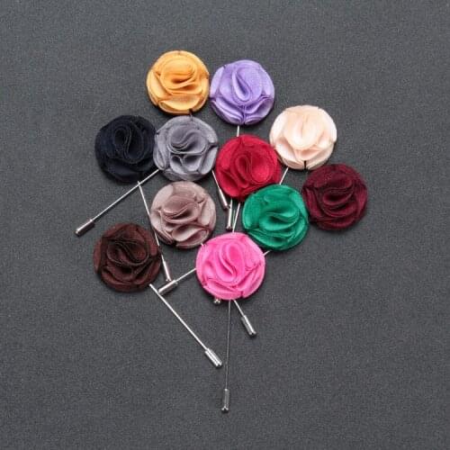 Free shipping , 20 pcs/lot , Satin Boutonniere, Lapel Flower, Lapel Pin