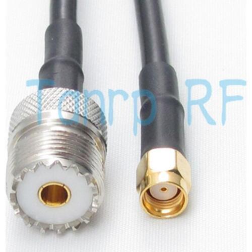 Free shipping! RG58 cable 20INCH UHF female plug to RP SMA male plug RF Pigtail coaxial jumper extension cable 50CM