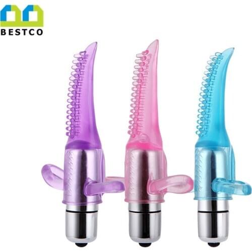 BESTCO 18+ Oral Tongue Vibrator Finger Loop Stimulate Clitoris Female G Spot Licking Adult Erotic Sex Toys for Women B-YC17