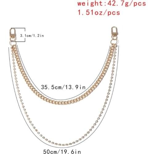 Punk Streetwear Biker Jeans Link Pants Keychain Mutil Layer Chunky Wasit Belt Chain Wallet Chain Fashion Jewelry Unisex R58E