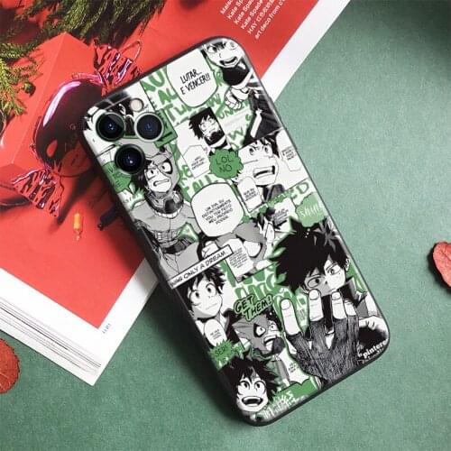 Izuku Midoriya My Hero Academia Anime Soft Silicon Glass Phone Case for IPhone SE 6s 7 8 Plus X Xr Xs 11 12 Mini Pro Max Samsung