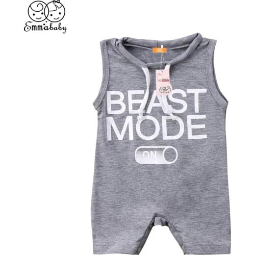 2018 new summer casual Newborn Infant Baby Boys Girls sleeveless letter printed Romper fashion kid cotton cute Clothes Outfits