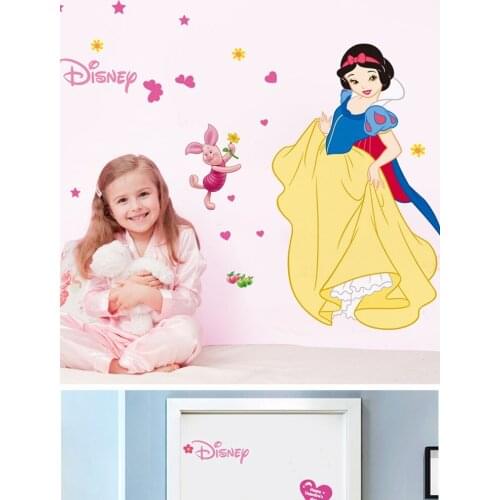 Disney Cartoon Bedroom Wall Decoration Childrens Room Kindergarten Mickey Sticker Stickers Princess Minnie Wall Stickers