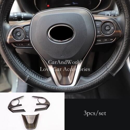For Toyota RAV4 Corolla Levin 2019-2021 Interior Steering Wheel Button Frame Trims Cover Decoration Car Garnish Accessories