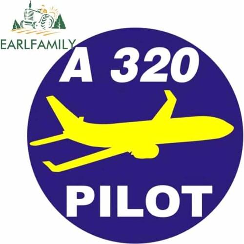 EARLFAMILY 13cm x 13cm for A 320 Pilot Airplane Round Motorcycle Car Stickers Graffiti Sticker Waterproof Vinyl Car Wrap Decal