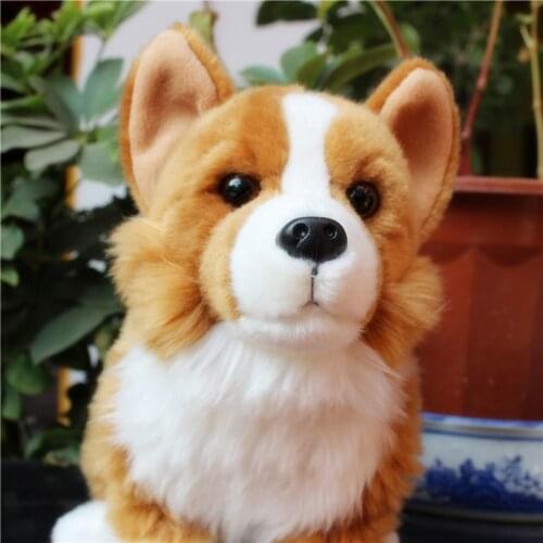 Kawaii Quality Simulation Animal Corgi Plush Toy Stuffed Animals Dog Doll Mini Dogs Toys for Baby Gift Decoration 28cm