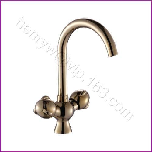 L16283 - Luxury Brass Kitchen Faucet New Design Gold Color Kitchen Tap