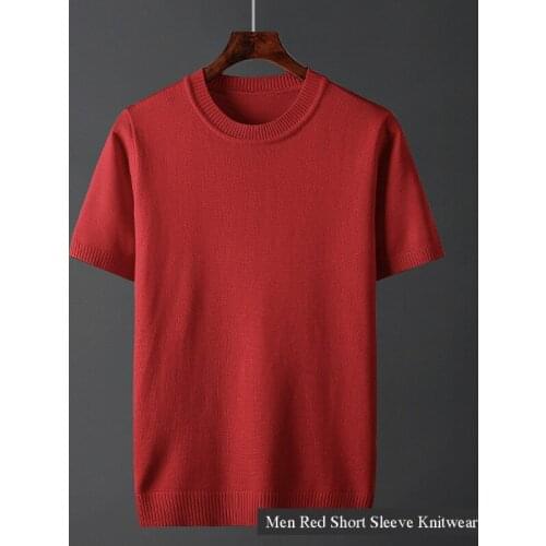 Fashion Short Sleeve Boys Sweaters Autumn Winter Loose Pullover Men Slim Knitted Knitwear Casual Thin Oversized Sweater Xxxl 4xl