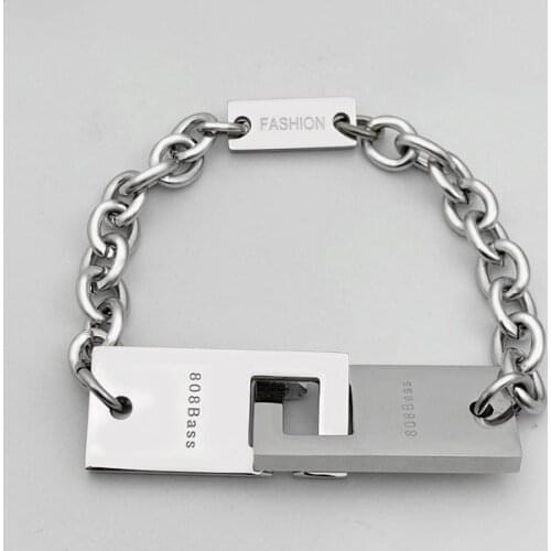 Fashion Simple Titanium Steel Bracelet Minimalist Dark Wind Bracelet Hip Hop All-match Jewelry