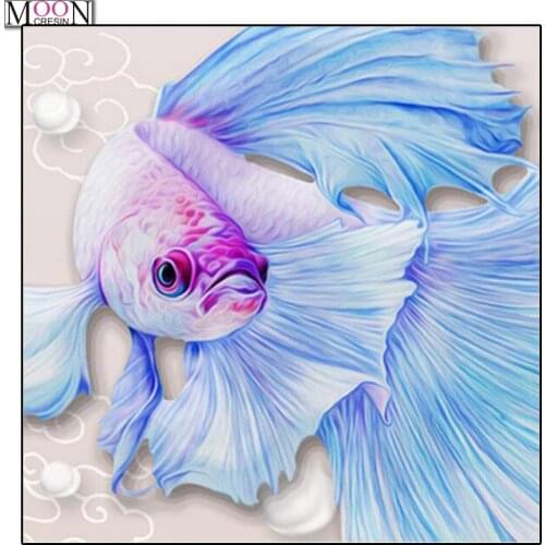 MOONCRESIN DIY Diamond Embroidery Beautiful Fairy fFsh Painting Cross Stitch Full Square Drill Rhinestone Mosaic Decoration Ar't