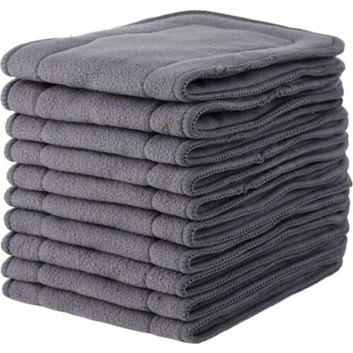 Mumsbest 10PCS Bamboo Charcoal Insert Reusable Washable 4 Layers Inserts For Baby Diaper Nappies For Baby
