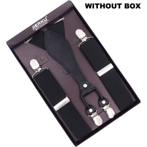 Mens Suspenders Black Leather Braces Trousers Strap Ligas Fashion Tirantes Bretelles Y-Back Casual Suspensorio 3.5*110cm