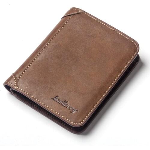 Mens Fashion Short Wallet PU Leather Multifunctional Money Pocket Retro Soft Purses Gifts for Men WB49