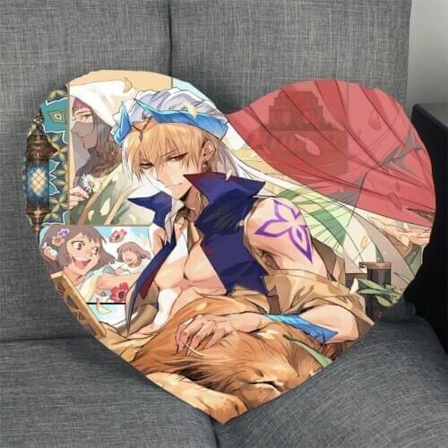 New Arrival Fate Grand Order Pillowcase Heart Shape Satin Fabric Pillow Cover For Home Bedroom Wedding Decorate Pillow Cases