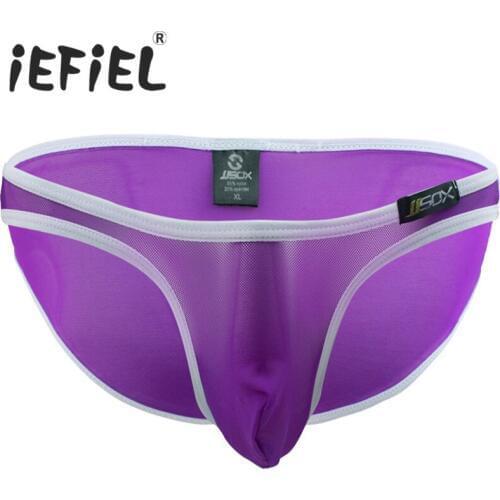 New Arrival Mens Male Lingerie Sexy Men Mesh Bulge Pouch Bikini Underwear Jockstrap Gay G-string Underpants Triangle Panties