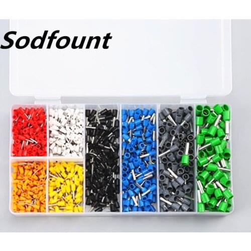 800pcs 8 colors 8 type 22~10AWG Wire Copper Crimp Connector Insulated Cord Pin End Terminal Bootlace cooper Ferrules kit set